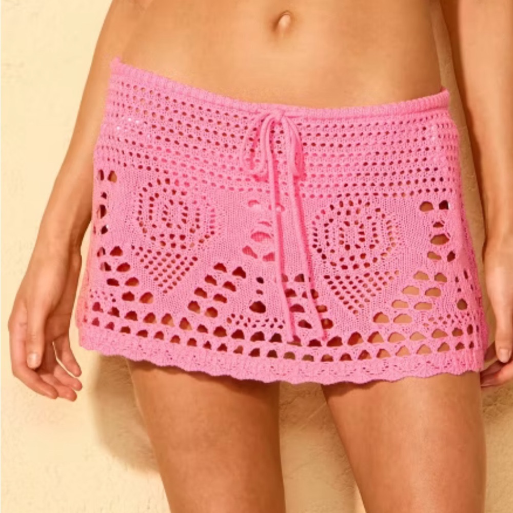 Women's Crochet Mini Skirt Swim Cover Up